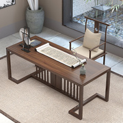 新中式实木办公桌老榆木电脑桌书桌书法桌写字台画案书房家具组合