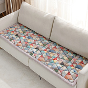 韩式纯棉加厚沙发垫田园风格花色，飘窗垫防滑实木布艺单双人(单双人)坐垫子