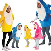 万圣节成人儿童服装可爱鲨鱼，宝宝衣服cosplay动物装扮六一演出服