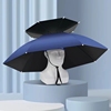 伞帽头戴式双层大号遮阳伞防雨可折叠头顶雨伞，户外钓鱼采茶斗笠帽