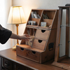 闻森家居复古桌面展示柜整理收纳盒，实木多层抽屉式中古桌上置物架