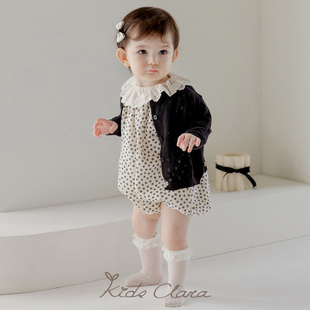 kidsclara韩国婴儿针织开衫，2024夏装女宝宝，超薄镂空防晒衫空调衫
