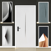 北欧抽象个性创意门贴纸自贴整门木门翻新房间卧室卫生间玻璃贴画