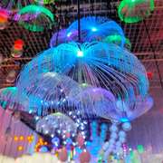 七彩led光纤水母灯户外防水自动变色餐厅清吧酒吧氛围灯装饰吊灯