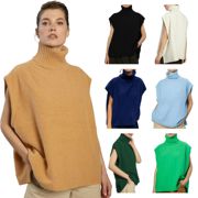Turtleneck sleeveless sweater 秋冬新外贸时尚女装高领无袖毛衣