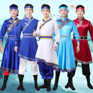 蒙古服装男蒙族成人现代藏族演出服舞蹈 少数民族男士衣服袍