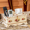 欧式陶瓷多功能纸巾盒遥控器收纳盒创意客厅高档奢华餐厅餐巾纸盒