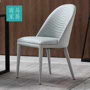 意式餐椅皮艺靠背椅小户型极简轻奢餐厅软包饭椅简约现代家具