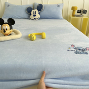 迪士尼卡通牛奶绒床笠单件珊瑚，绒床罩儿童床，套床垫保暖套加绒床单