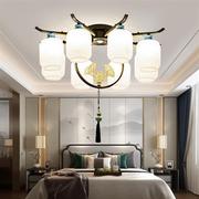 新中式吸顶吊灯客厅灯中国风，家用铁艺玻璃灯罩，杏花装饰餐厅卧室灯