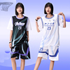 女生篮球服短袖球服女款套装，女童篮球训练服定制t恤假两件班服夏