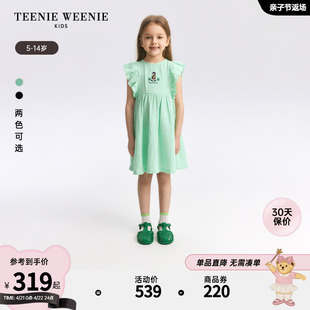 TeenieWeenie Kids小熊童装24年夏女童全棉花边背心式连衣裙