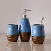 索尔信欧式创意陶瓷卫浴四件套，浴室用品乳液，牙刷杯漱口杯洗漱套装
