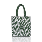 英伦名品pvc墨绿色，条纹环保购物袋大容量，防水手提包女包