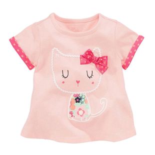 巴拉巴柆韩系女童短袖T恤2024夏欧美风童装女宝宝A类棉半袖婴儿上