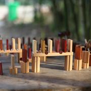 木制益智积木玩具拼装木玩世家100片多米诺，无机关骨牌