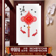 中国结挂钟客厅墙壁柱挂表中式古典时钟静音，装饰个性创意夜光钟表