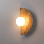 黄洞石日式侘寂风卧室床头壁灯设计师民宿酒店客厅背景墙LED壁灯