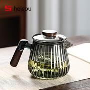 玻璃茶壶泡茶家用侧把单壶过滤冲茶器办公室茶，水壶花茶壶茶具套装