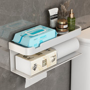 日式白色卫生间创意纸巾架白色浴室置物架厕所抽纸用纸挂架子创意