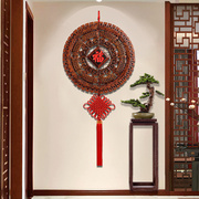 新中式玄关挂饰桃木木雕客厅，背景墙墙饰墙面，装饰中国结福字挂件
