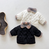 婴幼儿冬装0-3岁宝宝纯色风衣夹，棉外套拼色格子，洋气婴童上衣外套