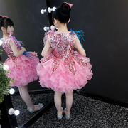 六一儿童节公主裙演出服装少儿合唱舞蹈服女童亮片蓬蓬纱裙表演服