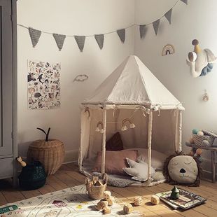 韩系INS儿童帐篷蒙古包帆布游戏屋室内大房子玩具屋读书角儿童房