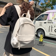 简约背包女双肩包书包(包书包，)女生大学生上课包旅行(包旅行)电脑包2023初中生