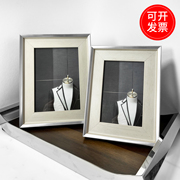 简约创意银白相框婚纱摆台7寸8寸欧式 家居装饰 桌面画框