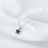 蓝色星星水晶项链时尚小清新星形，锁骨链甜美小巧五角星吊坠