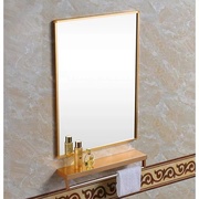 卫生间浴室镜铝框免打孔自粘方镜贴墙化妆镜壁挂厕所洗漱台镜子