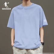 乔丹短袖男圆领T恤2024夏季蓝色健身体恤男生大码半袖运动服