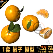 水果橘子柑橘犀牛模型rhino橘子建模3d模型c4d3dmaxmaya模型