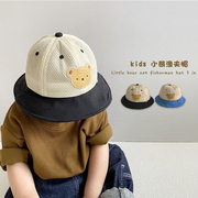 婴儿夏季薄款防晒帽子，宝宝遮阳帽男女儿童，夏款太阳网眼夏天渔夫帽