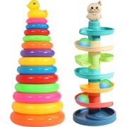 彩虹塔套圈叠叠乐婴儿早教玩具，宝宝1岁堆堆，2小孩套圈圈幼儿童益智