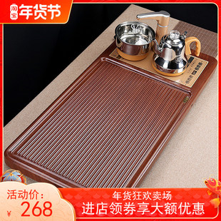 中式全自动实木茶盘，家用茶台功夫茶具电磁炉四合一体简约茶托