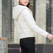 小个子短款白色羽绒棉服，女秋冬季2023年修身显瘦棉衣棉袄外套