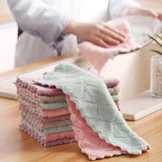 珊瑚绒抹布吸水不掉毛双面，清洁擦手毛巾厨房，家用去污不沾油洗碗布