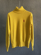 欧洲站意大利制橙黄色高领，长袖羊绒打底套头毛衣