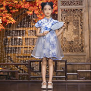 六一儿童节合唱演出服女童公主裙青花瓷舞蹈服幼儿园毕业照服装