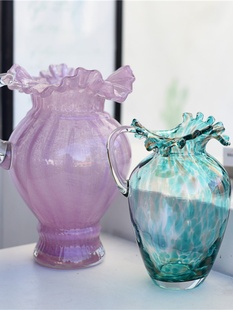 时尚创意简约现代彩色玻璃花瓶，水培花器家居，装饰桌面摆件乔迁