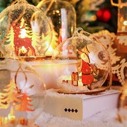 SwanLace玻璃罩吊灯球发光球圣诞树许愿雪球橱窗灯球摆件挂件挂饰