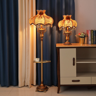 欧式落地灯美式复古轻奢古典大气，客厅立式地灯，书房卧室床头地台灯