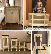欧式实木家具白色开放漆FB 81两门鞋柜沙发背几玄关柜花架花几台