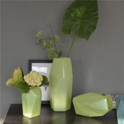 手工玻璃花瓶美式欧式家居装饰品摆件几何创意，家居花器花瓶