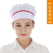 。女士厨师帽厨房帽子炒菜食堂长发油烟女厨师帽家用餐厅烘培帽