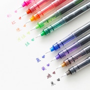 白雪直液式彩色走珠笔简约糖果，色水笔水性涂鸦笔0.5mm手帐绘画笔