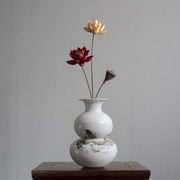 新中式陶瓷葫芦花瓶摆件客厅家居餐桌创意插花干花瓷器花器装饰品