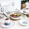 釉下彩INS日式雪花釉家用碗4.5寸米饭碗陶瓷餐具套装碗碟盘子汤碗